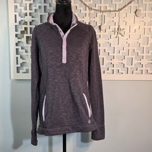 Avalanche Womens XL Purple Quarter Zip Pullover Sweatshirt Thumbholes Activewear